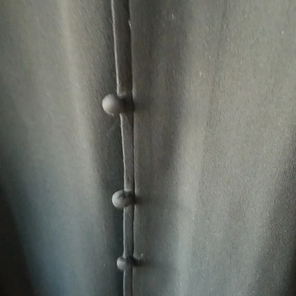 Black silk, Eileen Fisher jacket with mandarin collar and silk chiffon sleeves S - Picture 2 of 3